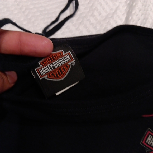 Harley-Davidson Black Tank with Red Logo Size M One Shoulder - Picture 3 of 4